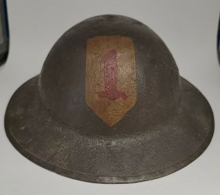 Ww1 Wwi Us Army Doughboy Helmet 1st Infantry Division Big Red One