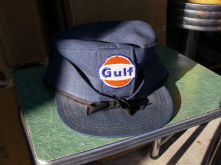 Vintage Collectible Gulf Oil Service Gas Station Uniform Hat Cap Patch: J