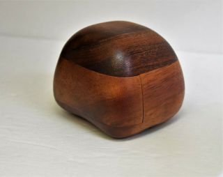 Vtg Dean Santner Small Wood Trinket Rock Box Mcm Mid Century Modern Hand Crafted
