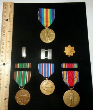 Ww I " The Great War For Civilization 1914 - 1919 " Medal & Ww Ii American Campaign