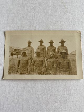 Ww1 U.  S.  African American Soldiers In Uniform Photo Postcard 1918