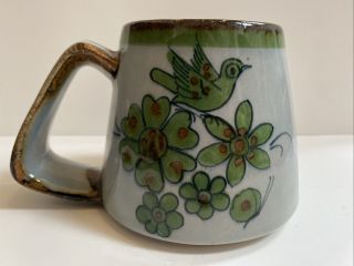Vintage Ken Edwards El Palomar Tonala Mexican Folk Pottery Coffee Cup Mug Bird