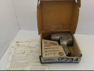 Vtg Chicago Pneumatic Cp734 Air Wrench,  1/2 " Drive,  Auto Body Impact Tool W/box