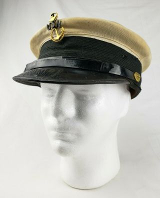 Vtg Ww1 Us Navy Chief Petty Officer Visor Hat Combination Cap Wwi Usn Cpo Badge