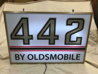 Large Lighted Oldsmobile 442 Dealer Sign Hurst Olds Dr.  Oldsmobile Service Sign