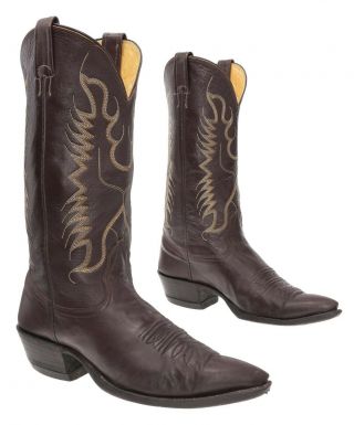 Vintage Nocona Cowboy Boots 7.  5 D Mens Brown Leather Western Rodeo Boots Biker