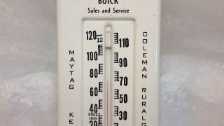 Vintage Allis Chalmers Idea Thermometer.  Coleman Rural Gas Maytag.  Tractor 3