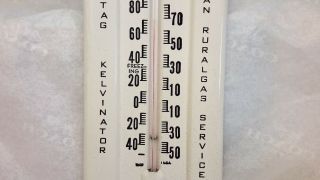 Vintage Allis Chalmers Idea Thermometer.  Coleman Rural Gas Maytag.  Tractor 4