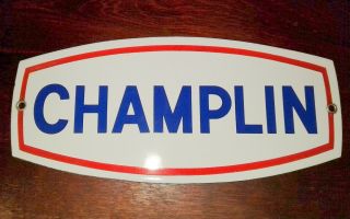 Vintage Porcelain Pump Sign Champlin Oil Co Enid Oklahoma Near