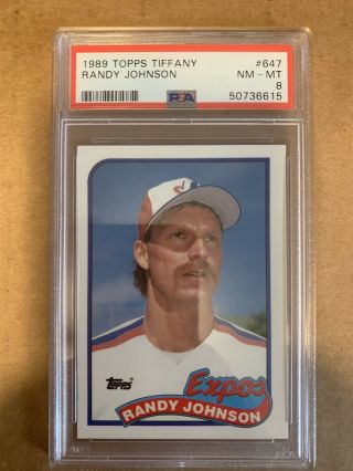 Vintage 1989 Topps Tiffany 647 Randy Johnson Psa 8 Graded Rare Rookie Card