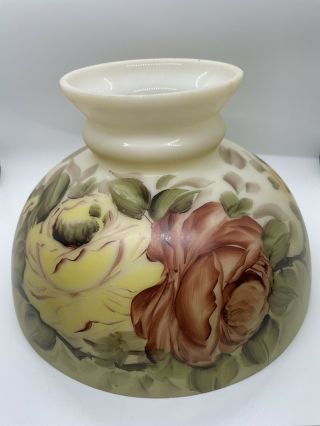 Hand Painted Dome Glass Lamp Shade For Oil Or Electric Lamp
