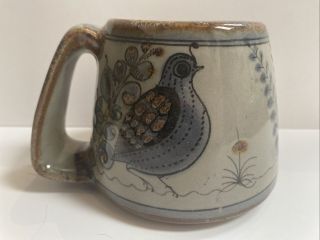 Vintage Ken Edwards El Palomar Tonala Mexican Folk Pottery Coffee Cup Mug Quail