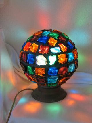 Vintage Nader / Peter Marsh Brutalist Chunk Glass Large Orb Lamp Light - Wowzers
