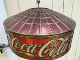 Coca - Cola Tiffany - Style Hanging Lamp 1970’s Acrylic Resin