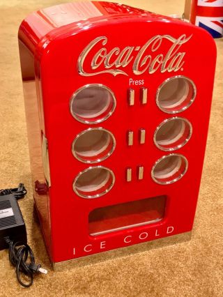 Coca - Cola Retro Mini Cooler Fridge Vending Machine Dr - 1c - Holds 12 Coke Cans