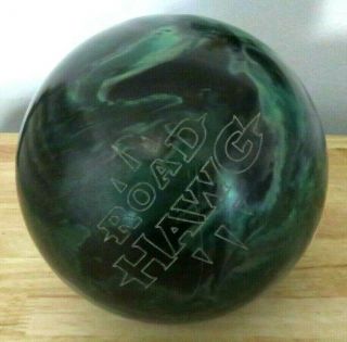 Vintage Green Black Hammer Bowling Ball 14lbs Usa Made Road Hawg 61a7288