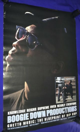 Vintage 1989 Bdp Boogie Down Productions/krs One Promo Poster 24x36in Rap