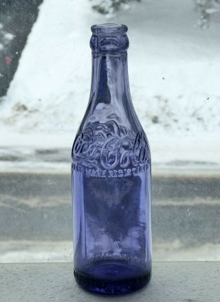 Rare Purple Colored Canadian Coca - Cola Straight Side Soda Bottle