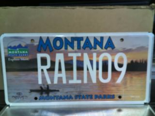 Montana State Parks Explore More Vanity License Plate Rain09