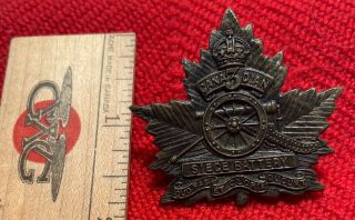 Wwi Great War Canada Cef Cap Badge 3rd Siege Battery Canadian Artillery