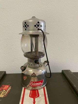 Vintage Coleman 243b 1965 Nickel Silver Chrome Single Mantle Lantern Kerosene