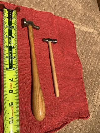 2 Vintage Jewelers Chasing Hammer Made In France Hammers Rare Unique