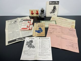 Vintage Ohlsson & Rice 23 Model Airplane Engine Plus Manuals Instructions Papers