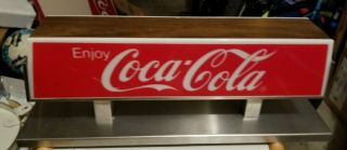 Vintage Coca Cola Double Sided Coke Soda Fountain Machine Topper Light Sign Nos
