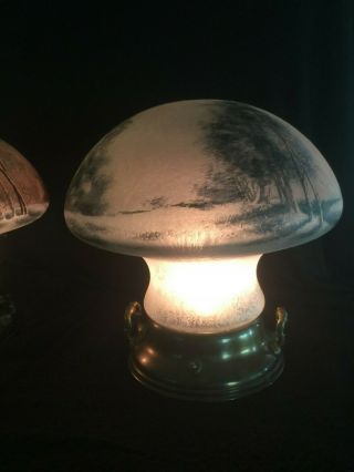 Pittsburgh reverse painted Mushroom lamps 3
