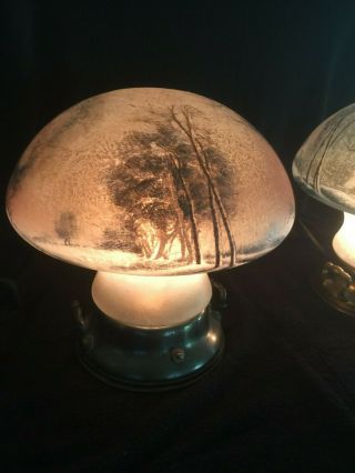 Pittsburgh reverse painted Mushroom lamps 4