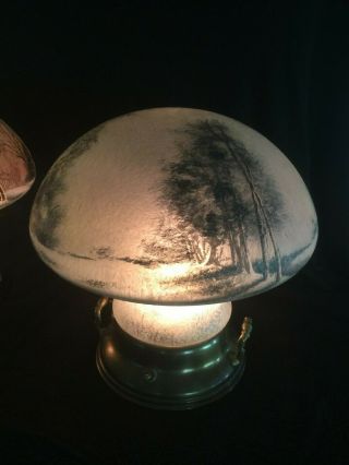 Pittsburgh reverse painted Mushroom lamps 5