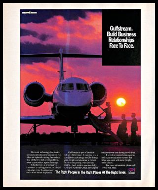 1993 Gulfstream Aerospace Vintage Print Ad Business Jet Aircraft Manufacture
