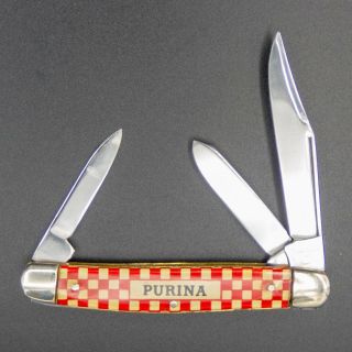 1920s Remington Umc Purina Chow Checkerboard Pocket Knife 3 Blade Stockman