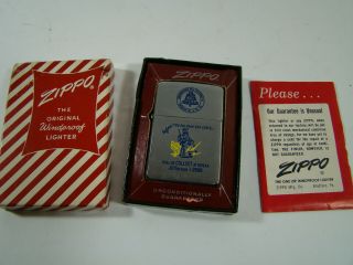 1961 Vintage Bell Telephone Zippo Lighter Red Candy Stripe Time Capsule Mint/new