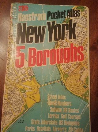 Vintage Hagstrom Pocket Atlas York 5 Boroughs 1974