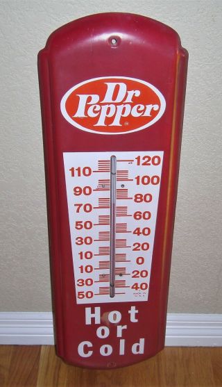Vintage Dr Pepper Advertising Thermometer Sign 