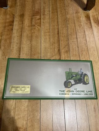 40s John Deere Advertising Mirror Sign Tractor Sales Service Tyndall Sd
