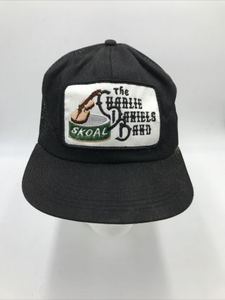 Vintage Charlie Daniels Band Skoal K - Products Trucker Snapback Patch Hat - Rare