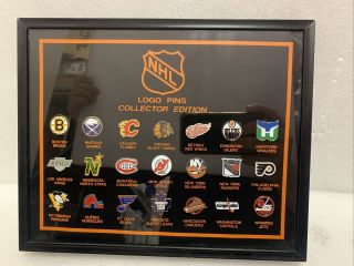 Nhl Collectors Pin Set 1990 - 91 Framed 21 Teams Logo Vintage Hockey Memorabilia