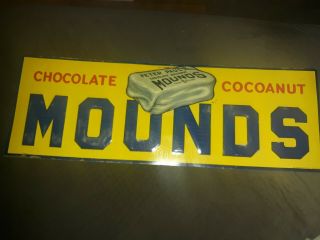 Vintage Mounds Chocolate Cocoanut Candy Bar Advertising Sign