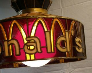 Vtg McDonalds Hanging Stained Glass Light 2
