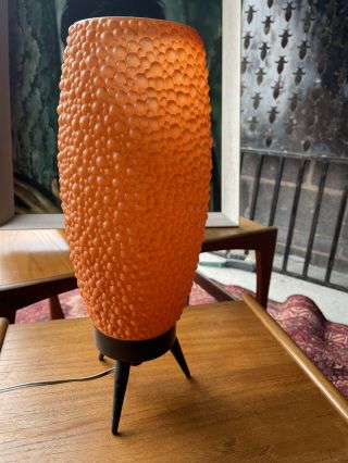 Vintage Retro Orange Bubble Beehive Table Lamp