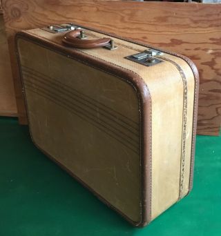 Vintage TWEED SUITCASE ' Travelgard ' Luggage 18 