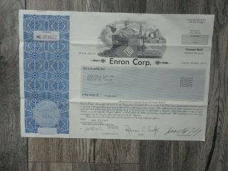 Enron Corporation Stock Certificate