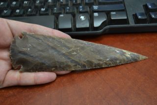Brown Agate Stone Spearhead Arrowhead Point Medieval 6 " - 6 1/2 "