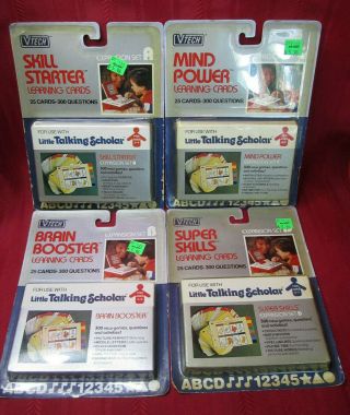 Vintage 1989 VTech Little Talking Scholar 125 Cards Expansion Pack A B C D 2