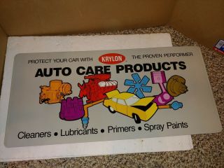 Vintage 80s/90s Near Nos Krylon Paint Auto Care Products Metal Sign,  Engine
