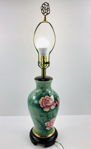 Frederick Cooper Porcelain Asian Vase Jar Table Lamp Floral