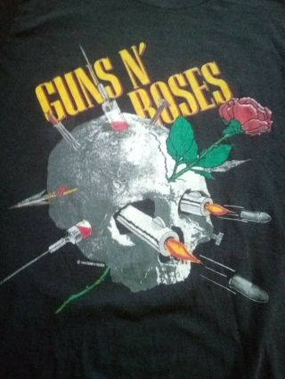 True 1988 Vintage Guns N Roses Appetite For Destruction Tour Shirt Axl Concert L