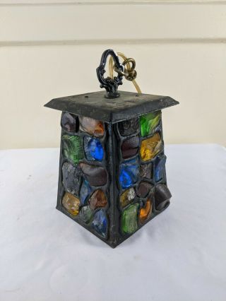Peter Marsh / Nader Chunk Glass Pendant Hanging Lamp Lantern